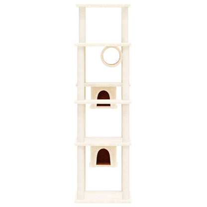 Albero per Gatti con Tiragraffi in Sisal Crema 169 cm | homemem39