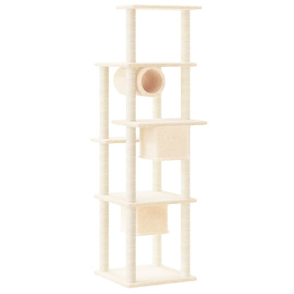 Albero per Gatti con Tiragraffi in Sisal Crema 169 cm | homemem39
