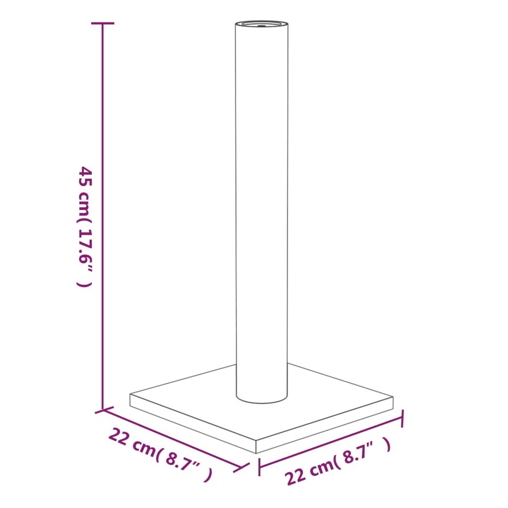 Palo Tiragraffi per Gatti Grigio Scuro 22x22x45 cm | homemem39
