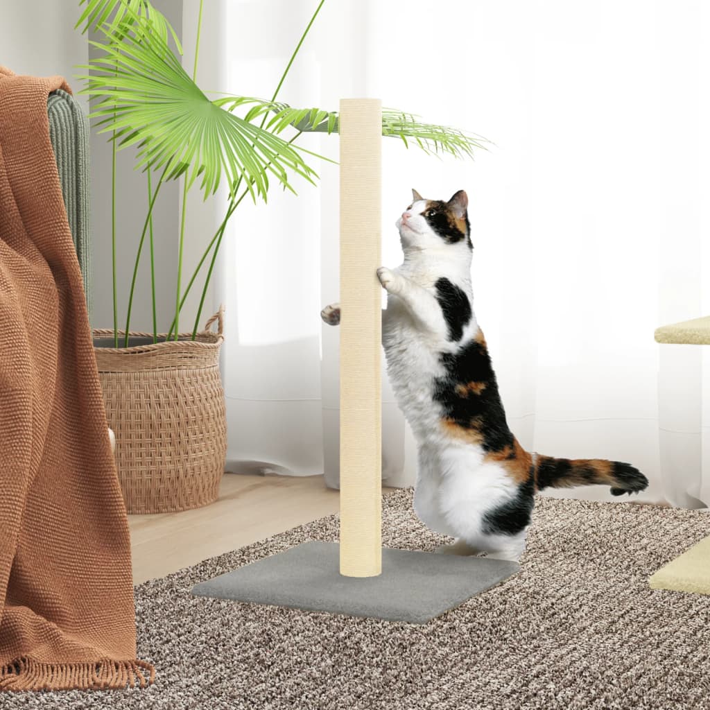 Palo Tiragraffi per Gatti Grigio Chiaro 35x35x70 cm | homemem39