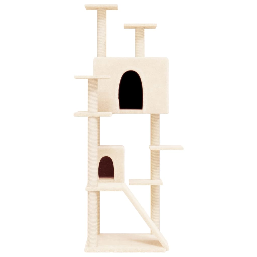 Albero per Gatti con Tiragraffi in Sisal Crema 153 cm - homemem39