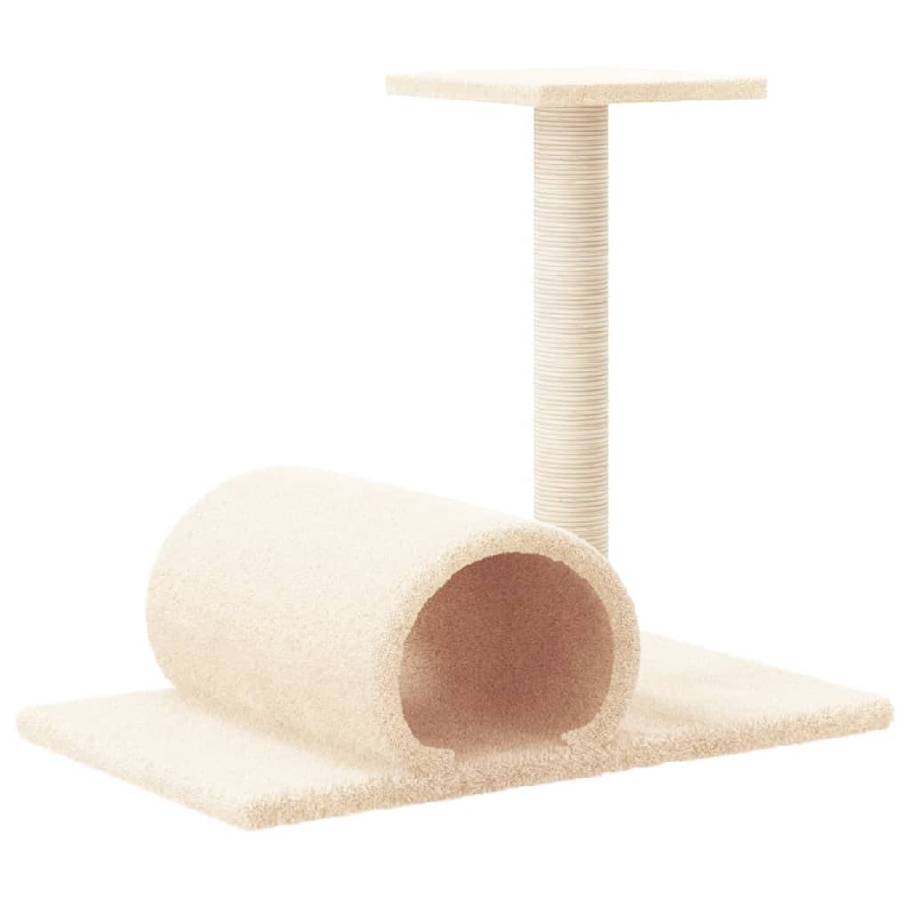 Palo Tiragraffi per Gatti con Tunnel Crema 60x34,5x50 cm | homemem39