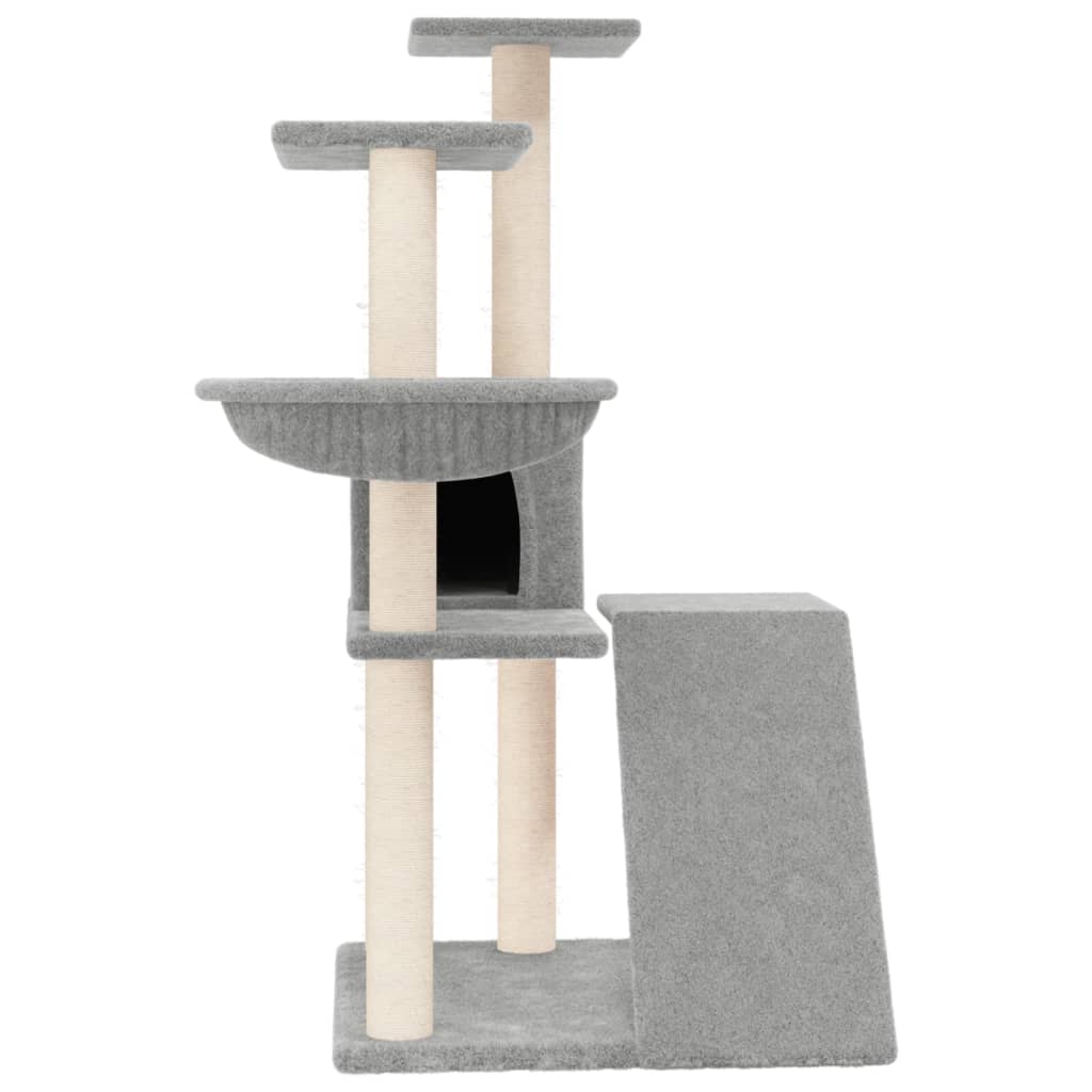 Albero per Gatti con Tiragraffi in Sisal Grigio Chiaro 94 cm