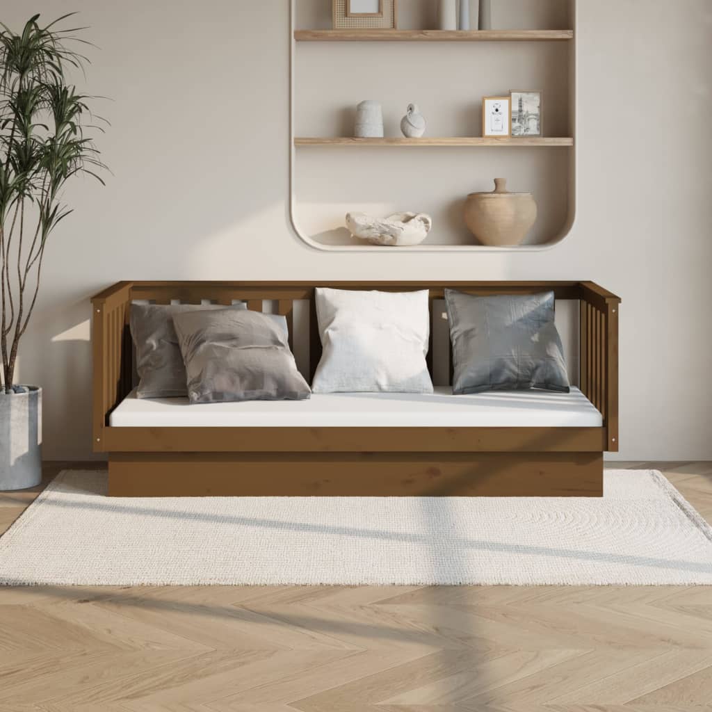 Dormeuse Marrone Ambra 75x190 cm in Legno Massello di Pino - homemem39