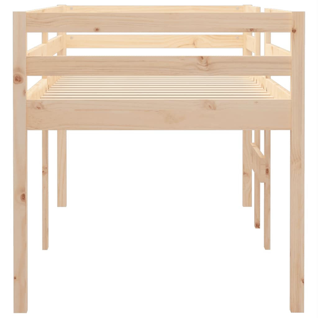 Letto a Soppalco 90x200 cm in Legno Massello di Pino | homemem39