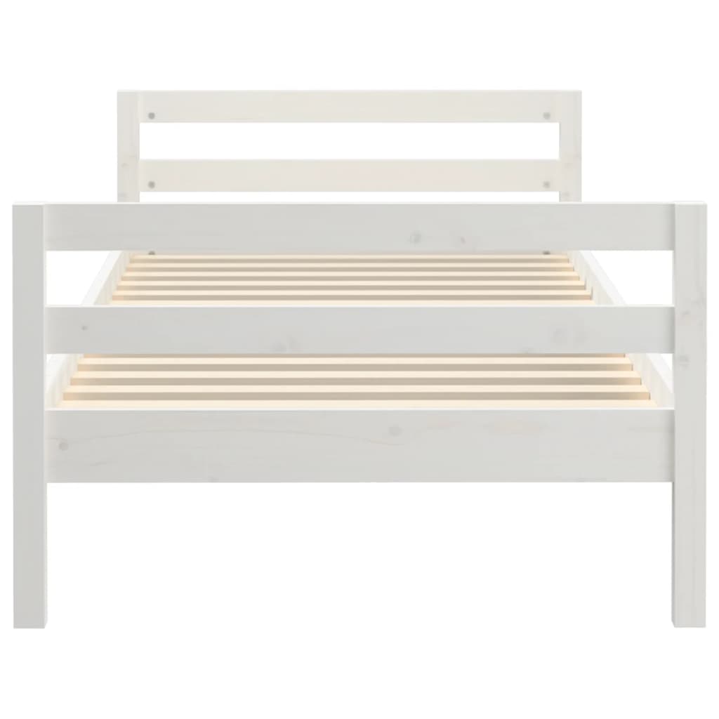Giroletto senza Materasso Bianco 90x200 cm Legno Massello Pino - homemem39