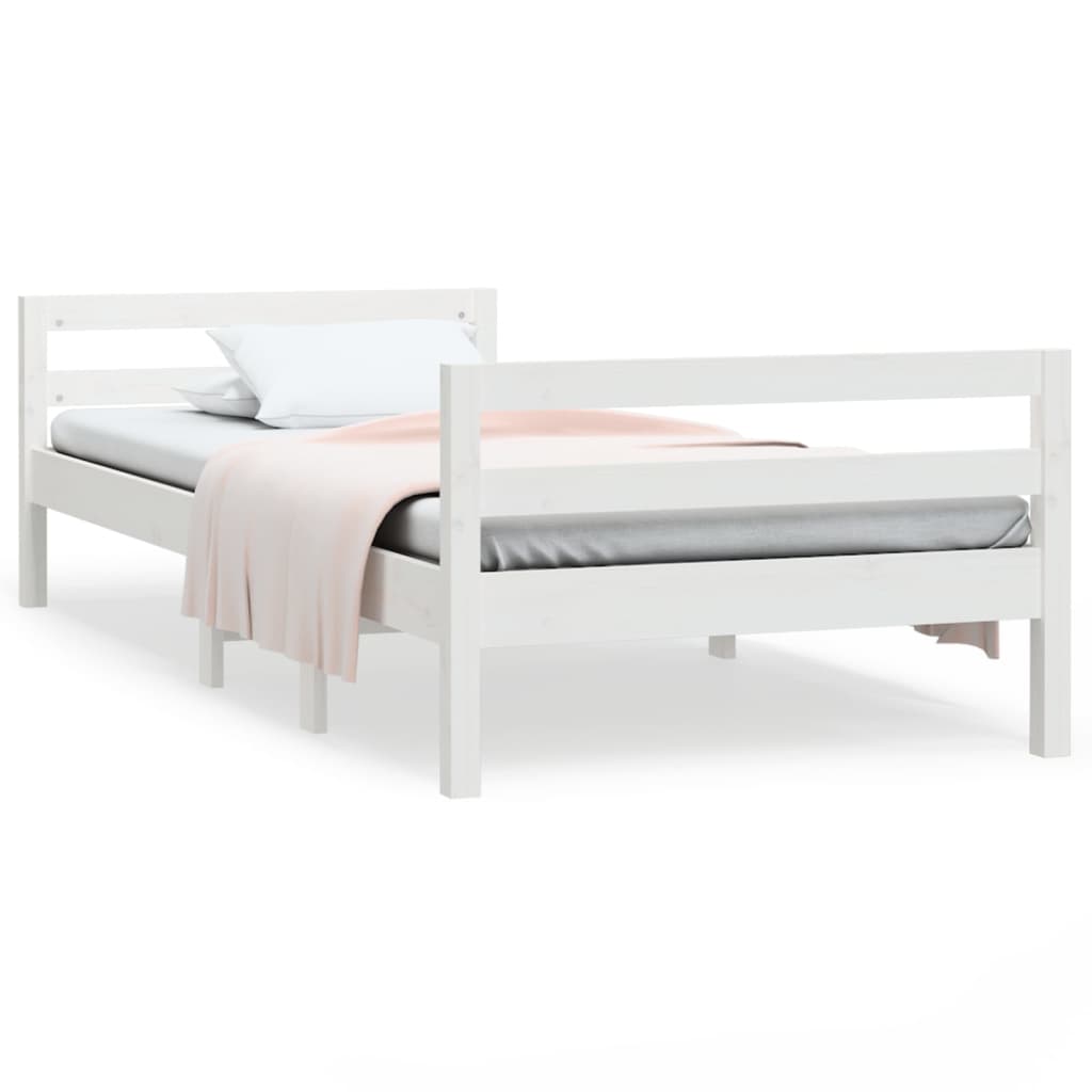Giroletto senza Materasso Bianco 80x200 cm Legno Massello Pino | homemem39