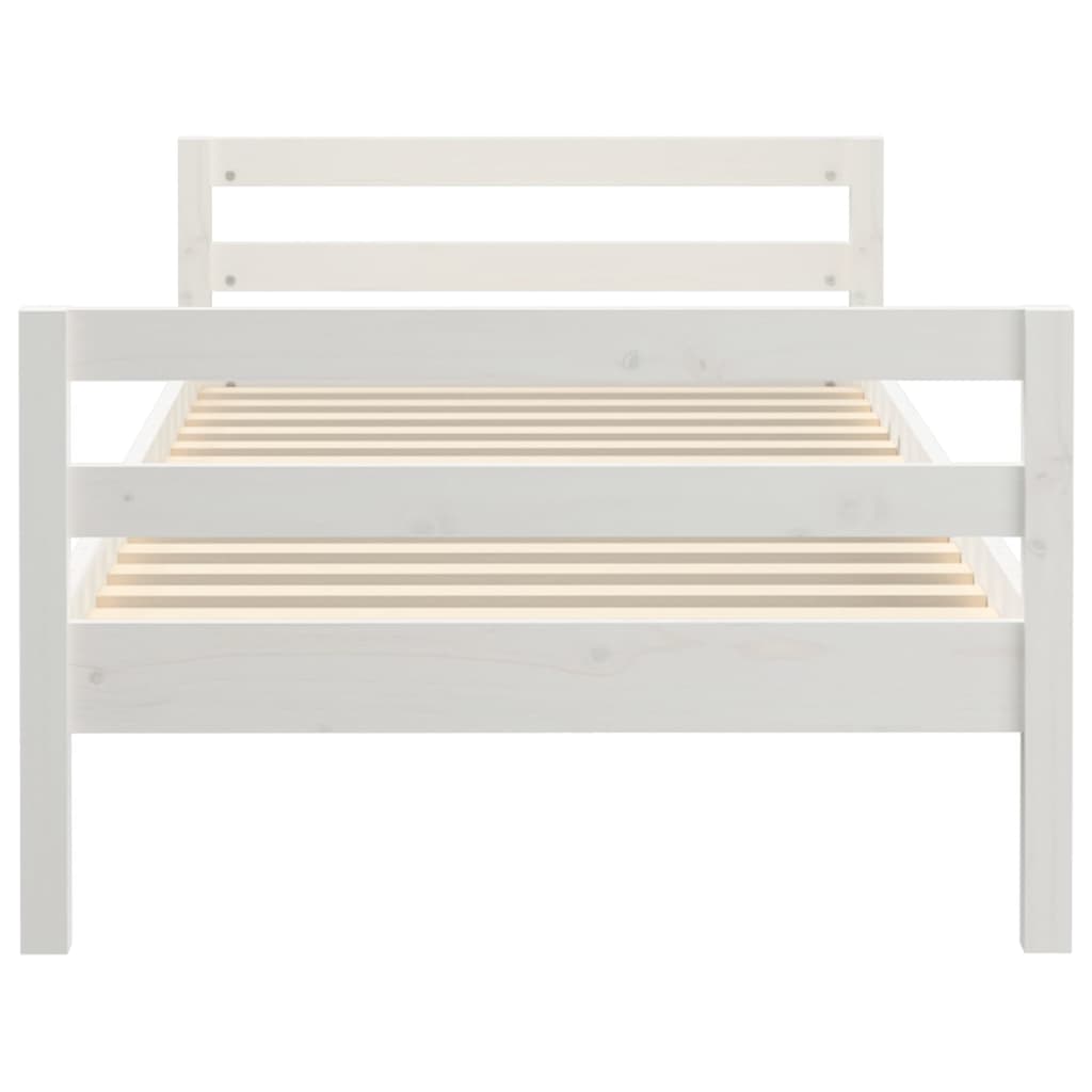 Giroletto senza Materasso Bianco 80x200 cm Legno Massello Pino | homemem39