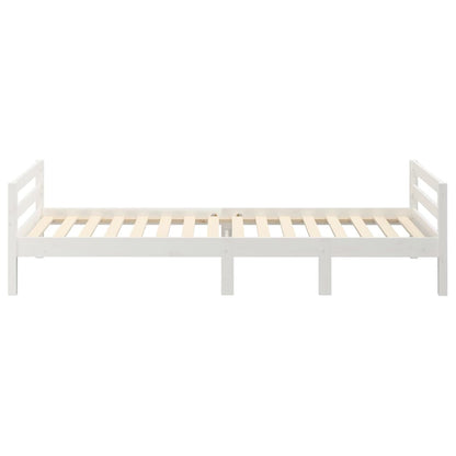 Letto senza Materasso Bianco 90x190 cm in Legno Massello Pino - homemem39