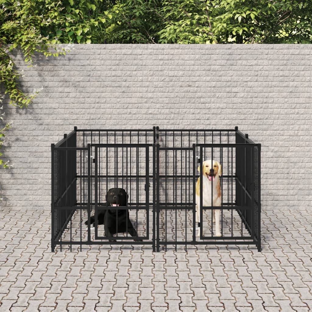 Gabbia per Cani da Esterno in Acciaio 3,75 m² | homemem39