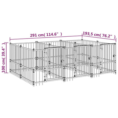 Gabbia per Cani da Esterno in Acciaio 5,63 m² | homemem39