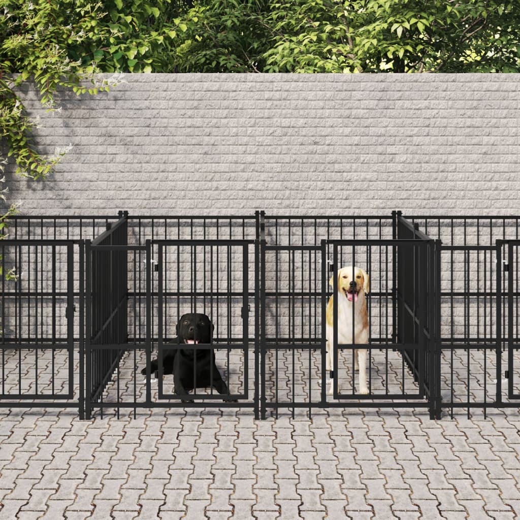 Gabbia per Cani da Esterno in Acciaio 15,02 m² | homemem39