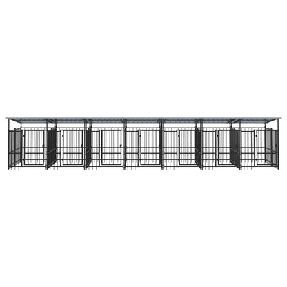 Gabbia per Cani da Esterno con Tetto in Acciaio 13,14 m² | homemem39