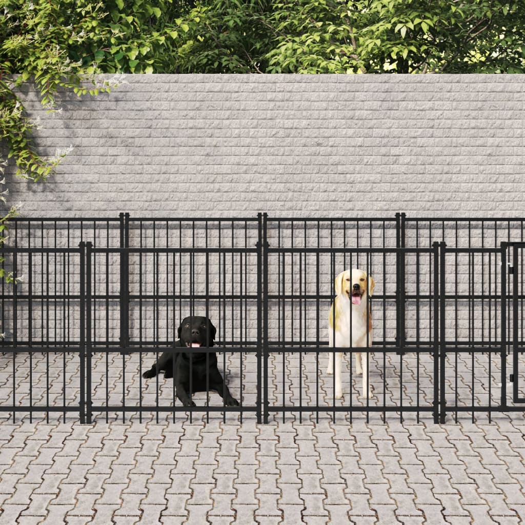 Gabbia per Cani da Esterno in Acciaio 15,02 m² | homemem39