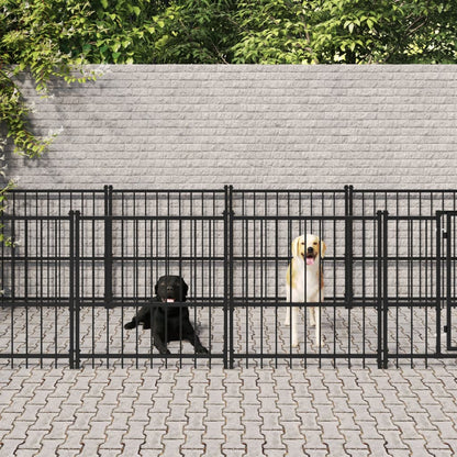 Gabbia per Cani da Esterno in Acciaio 15,02 m² | homemem39
