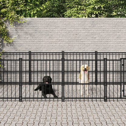 Gabbia per Cani da Esterno in Acciaio 18,77 m² | homemem39