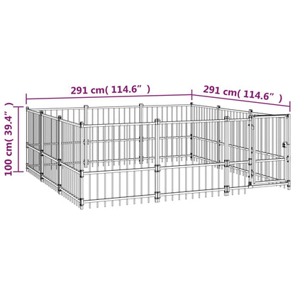 Gabbia per Cani da Esterno in Acciaio 8,47 m² | homemem39
