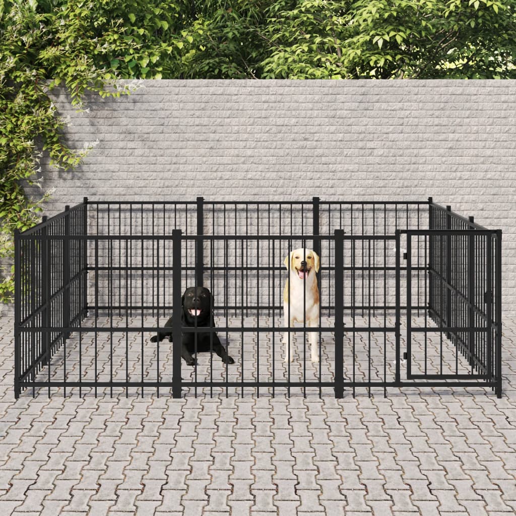 Gabbia per Cani da Esterno in Acciaio 8,47 m² | homemem39