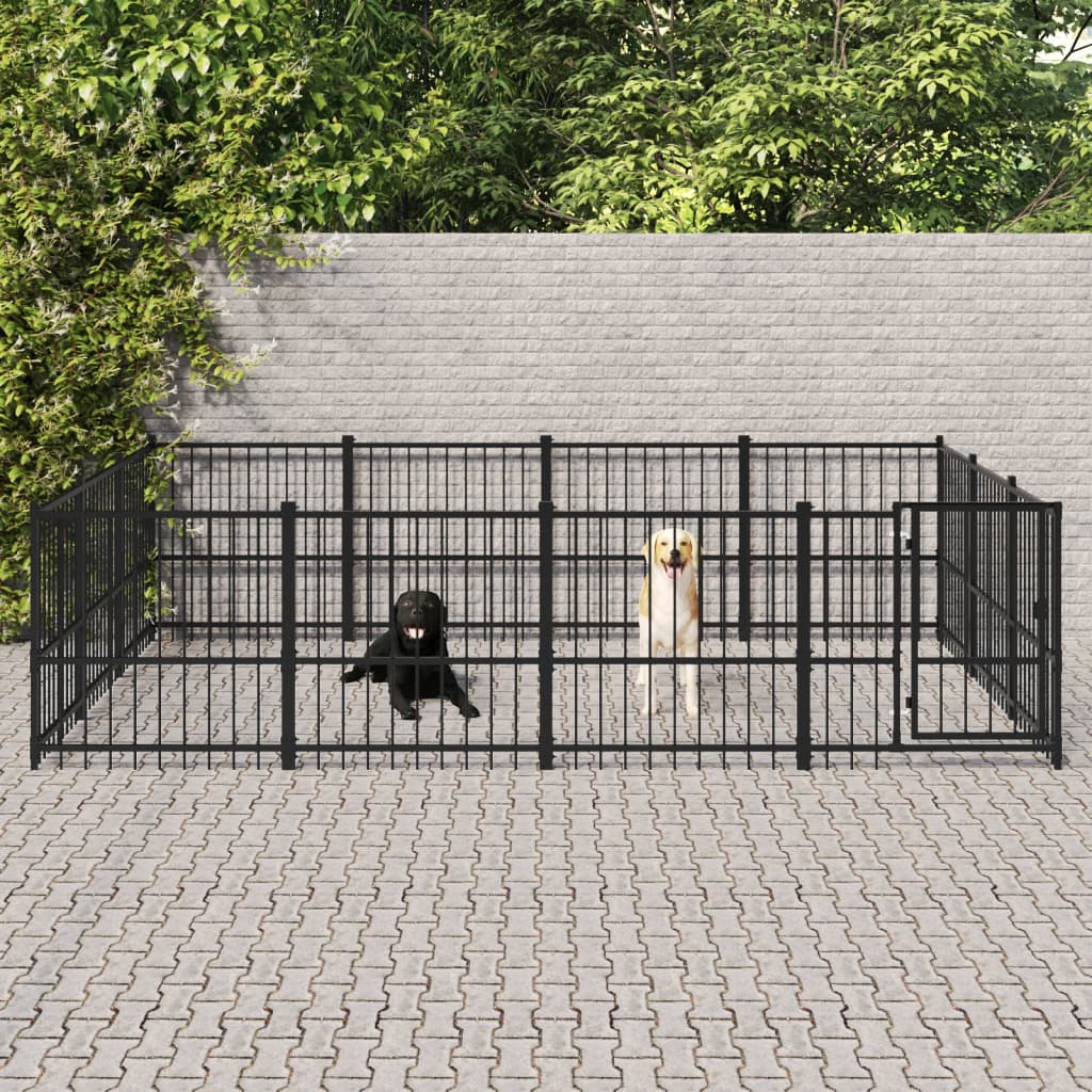 Gabbia per Cani da Esterno in Acciaio 11,58 m² | homemem39
