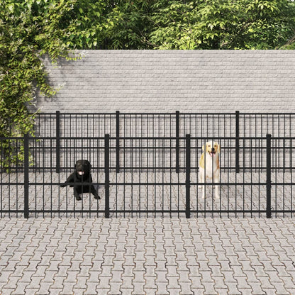 Gabbia per Cani da Esterno in Acciaio 16,94 m² | homemem39