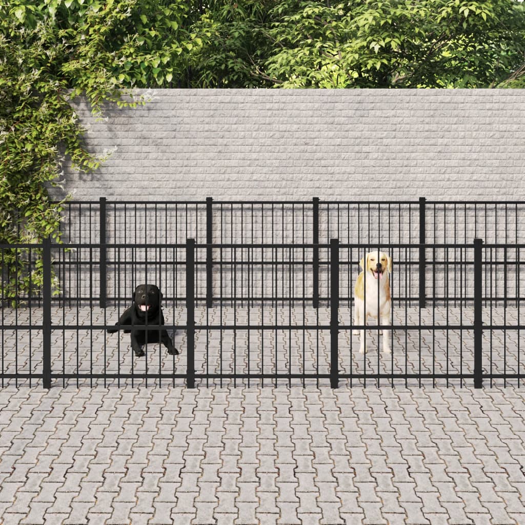 Gabbia per Cani da Esterno in Acciaio 19,76 m² | homemem39