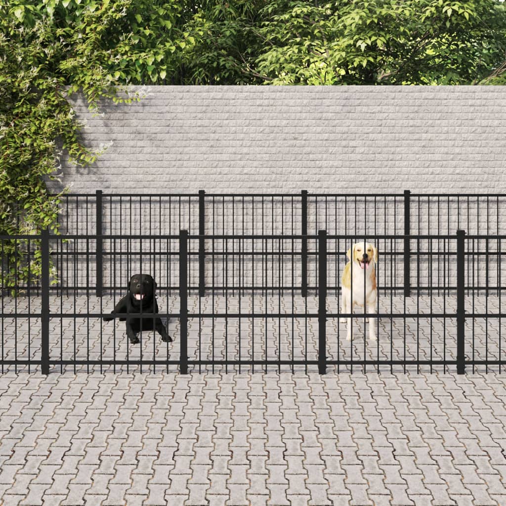 Gabbia per Cani da Esterno in Acciaio 25,4 m² | homemem39