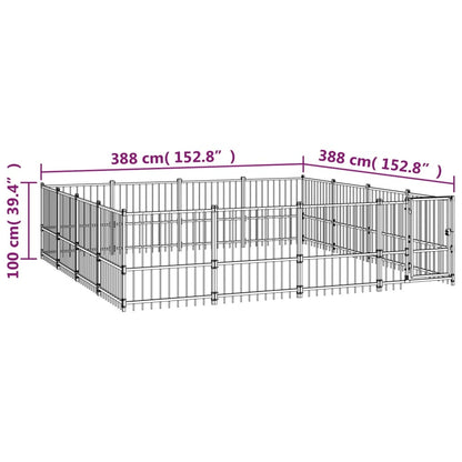 Gabbia per Cani da Esterno in Acciaio 15,05 m² | homemem39
