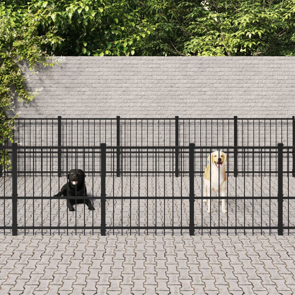 Gabbia per Cani da Esterno in Acciaio 33,87 m² | homemem39