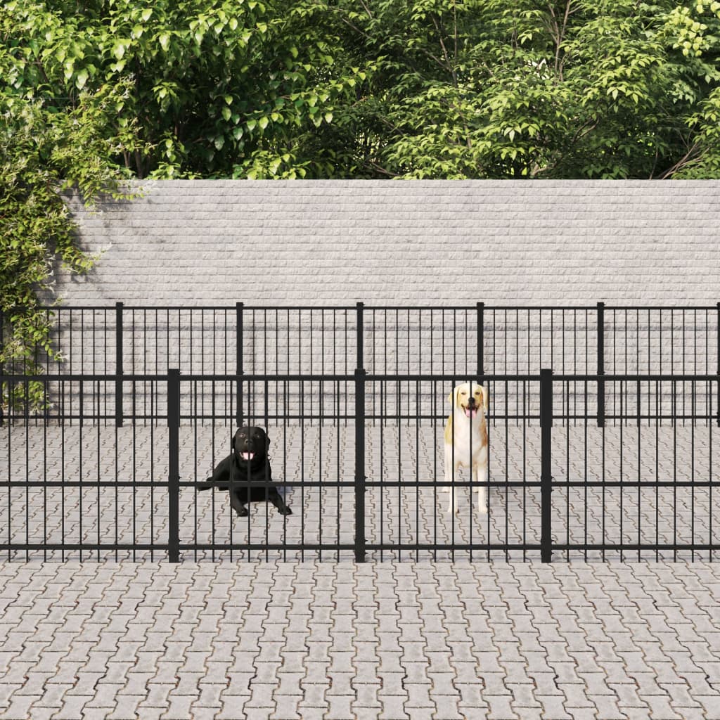 Gabbia per Cani da Esterno in Acciaio 42,34 m² | homemem39
