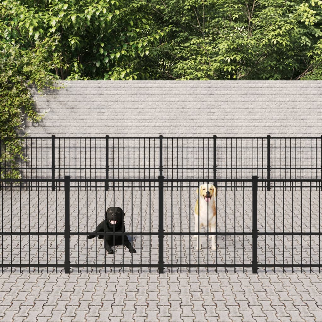Gabbia per Cani da Esterno in Acciaio 39,52 m² | homemem39