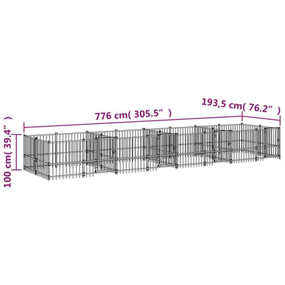 Gabbia per Cani da Esterno in Acciaio 15,02 m² | homemem39