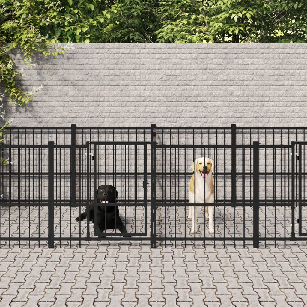Gabbia per Cani da Esterno in Acciaio 18,77 m² | homemem39