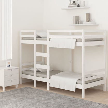 Letto a Castello senza Materasso Bianco 90x190cm Massello Pino | homemem39