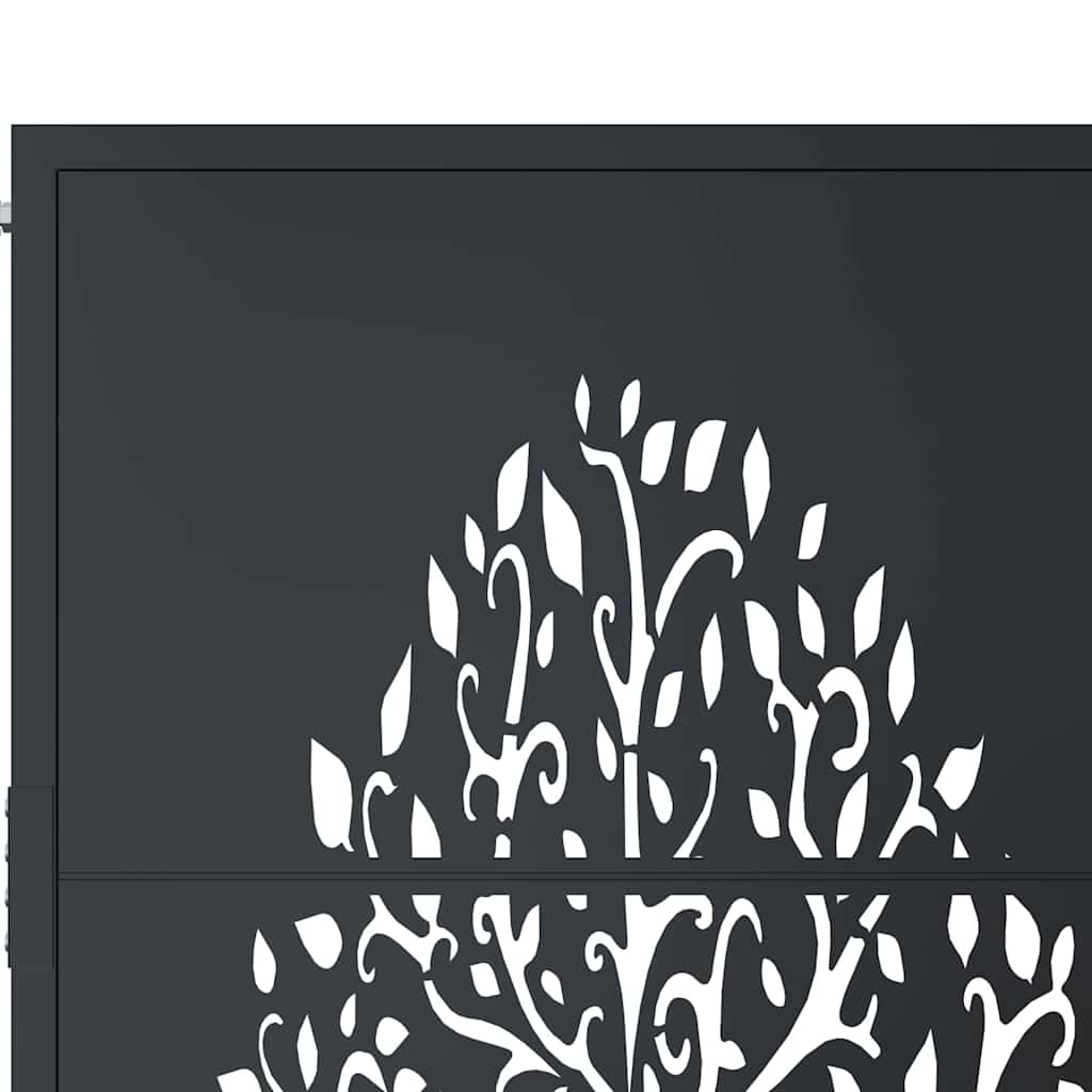 Cancello da giardino antracite 100x200 cm in acciaio con design ad albero | homemem39