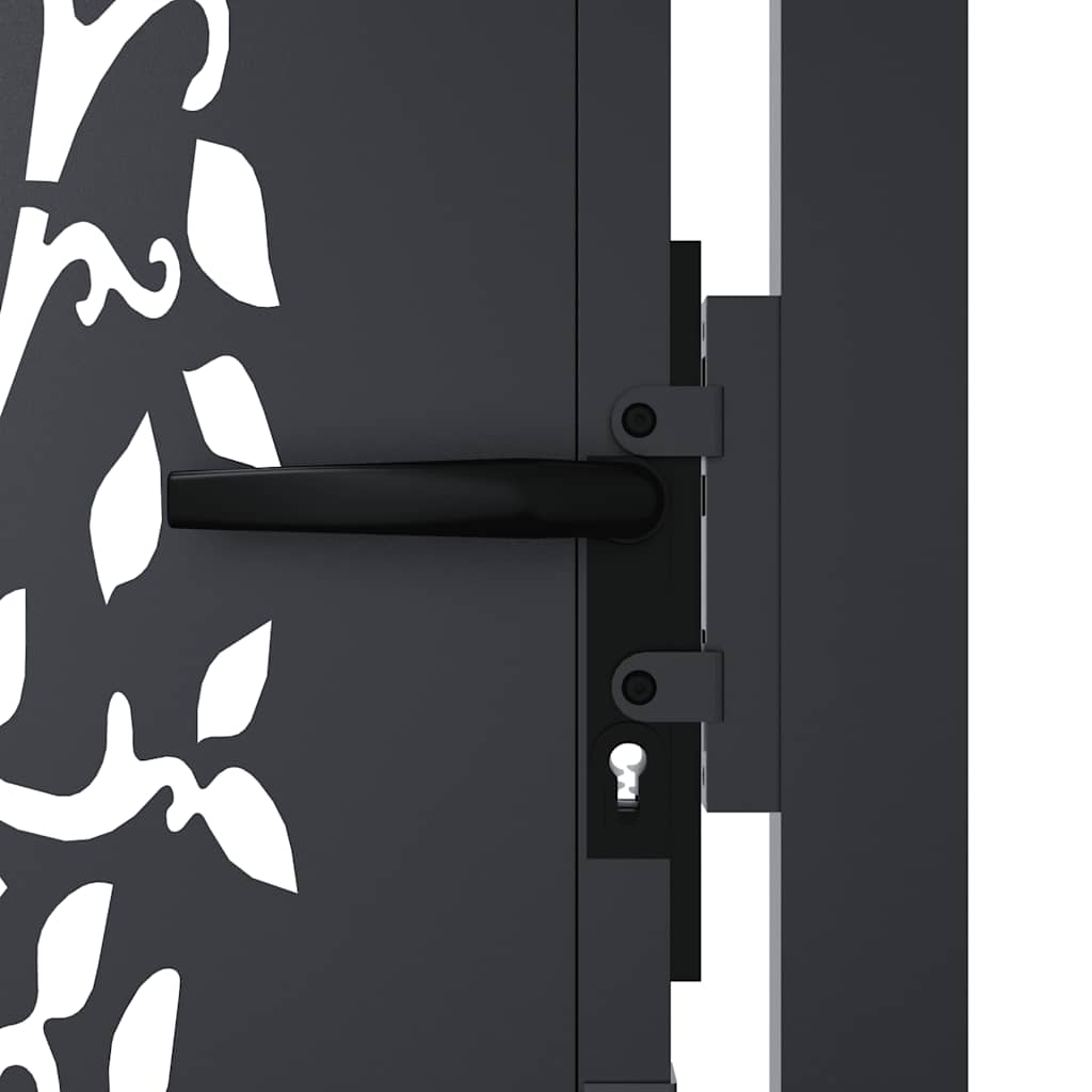 Cancello da giardino antracite 100x200 cm in acciaio con design ad albero | homemem39