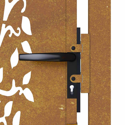 Cancello da giardino 100x125 cm in acciaio Corten con design ad albero | homemem39