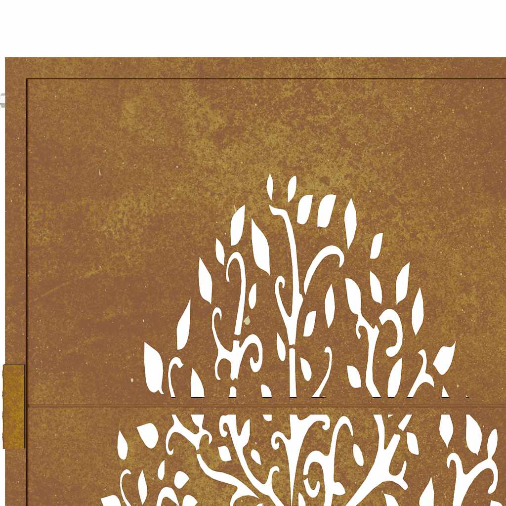 Cancello da giardino 100x150 cm in acciaio Corten con design ad albero | homemem39