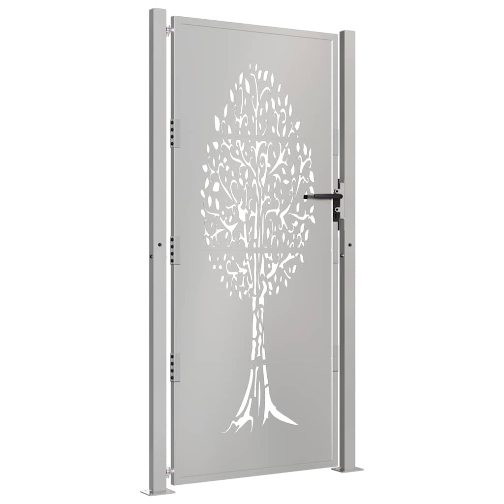 Cancello da giardino 100x175 cm in acciaio Corten con design ad albero
