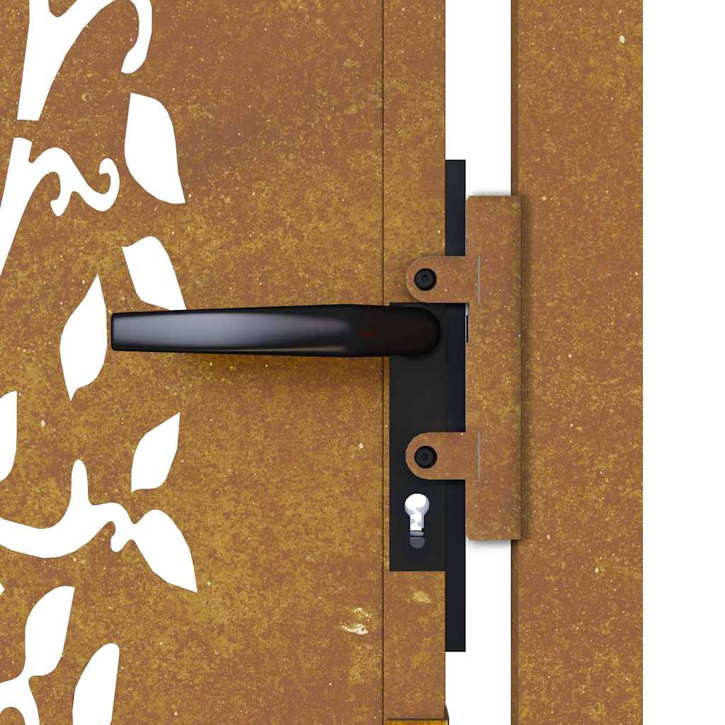 Cancello da giardino 100x175 cm in acciaio Corten con design ad albero | homemem39