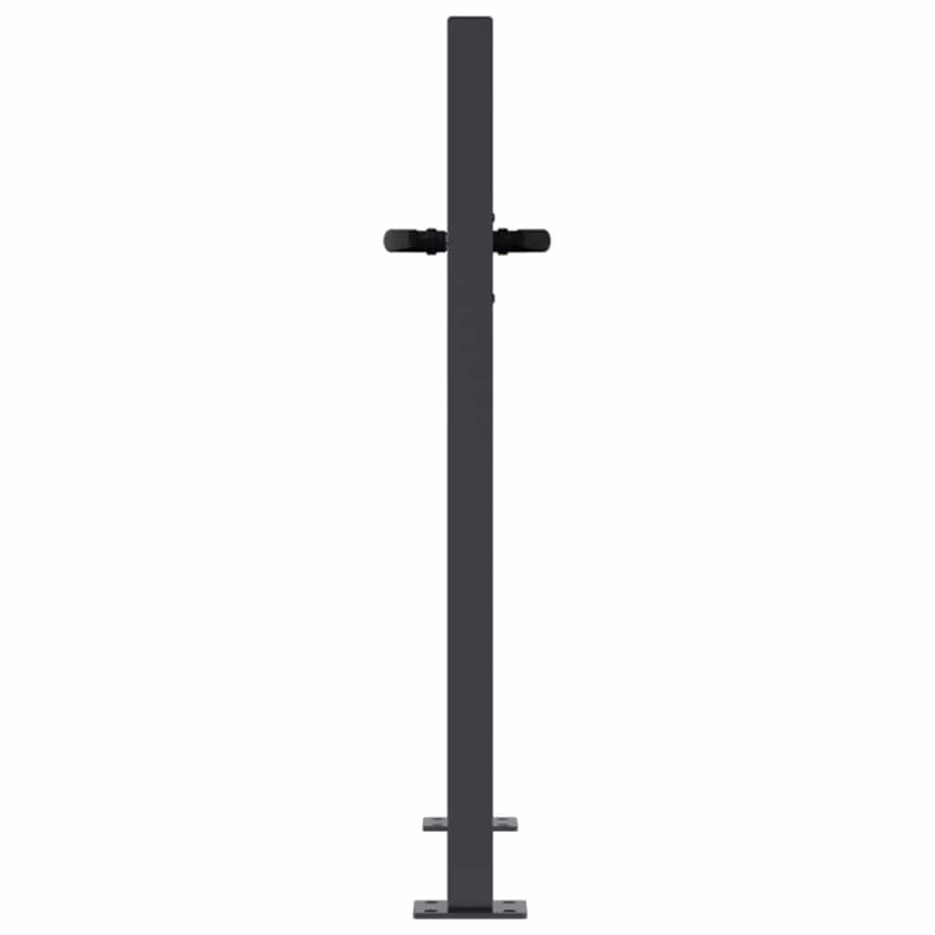 Cancello da giardino antracite 100x75 cm in acciaio design erba | homemem39