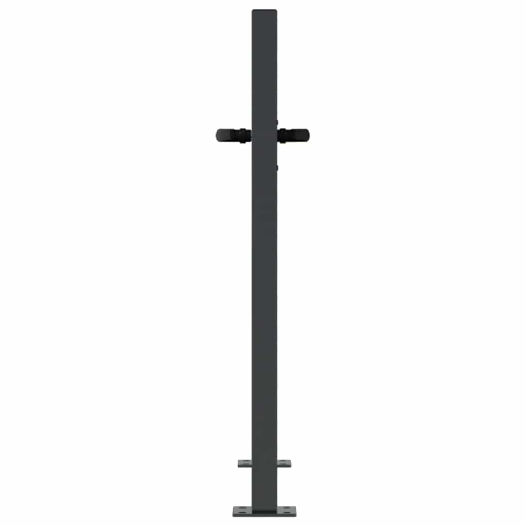 Cancello da giardino antracite 100x100 cm in acciaio design erba | homemem39