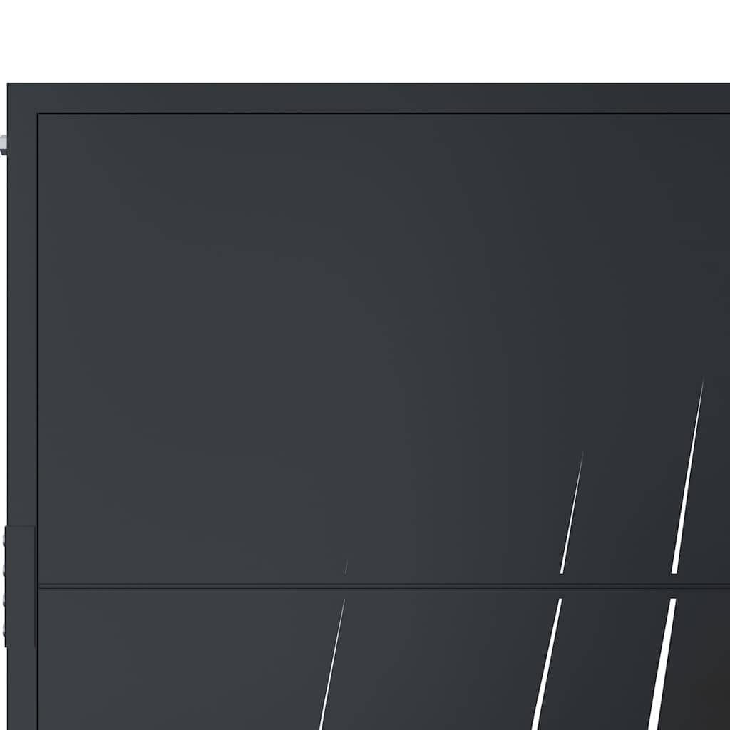 Cancello da giardino antracite 100x150 cm in acciaio design erba | homemem39