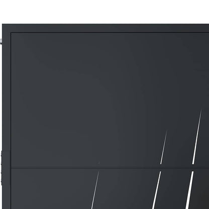 Cancello da giardino antracite 100x150 cm in acciaio design erba | homemem39