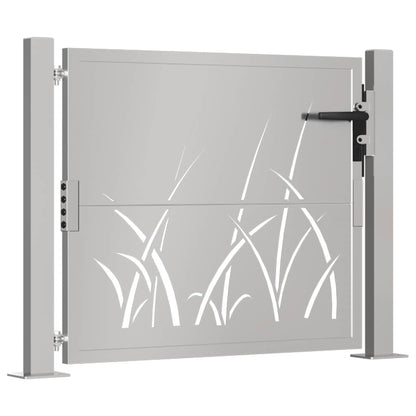 Cancello da giardino 100x75 cm in acciaio Corten con design erba | homemem39