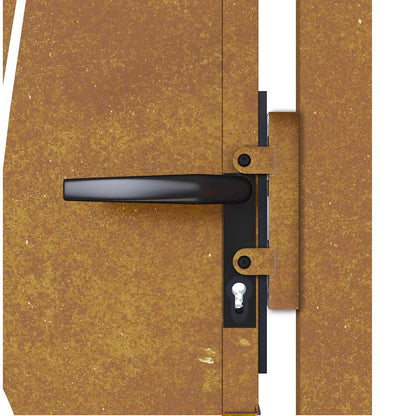 Cancello da giardino 100x175 cm in acciaio Corten con design erba | homemem39