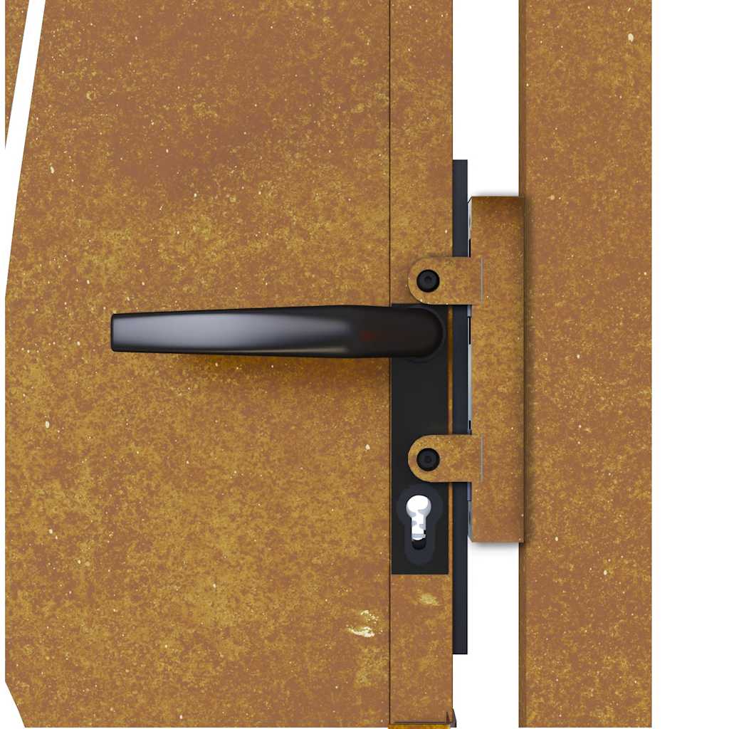 Cancello da giardino 100x200 cm in acciaio Corten con design erba | homemem39