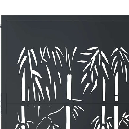 Cancello da giardino antracite 100x100 cm in acciaio e bambù | homemem39
