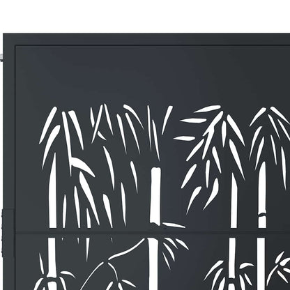 Cancello da giardino antracite 100x150 cm in acciaio e bambù | homemem39