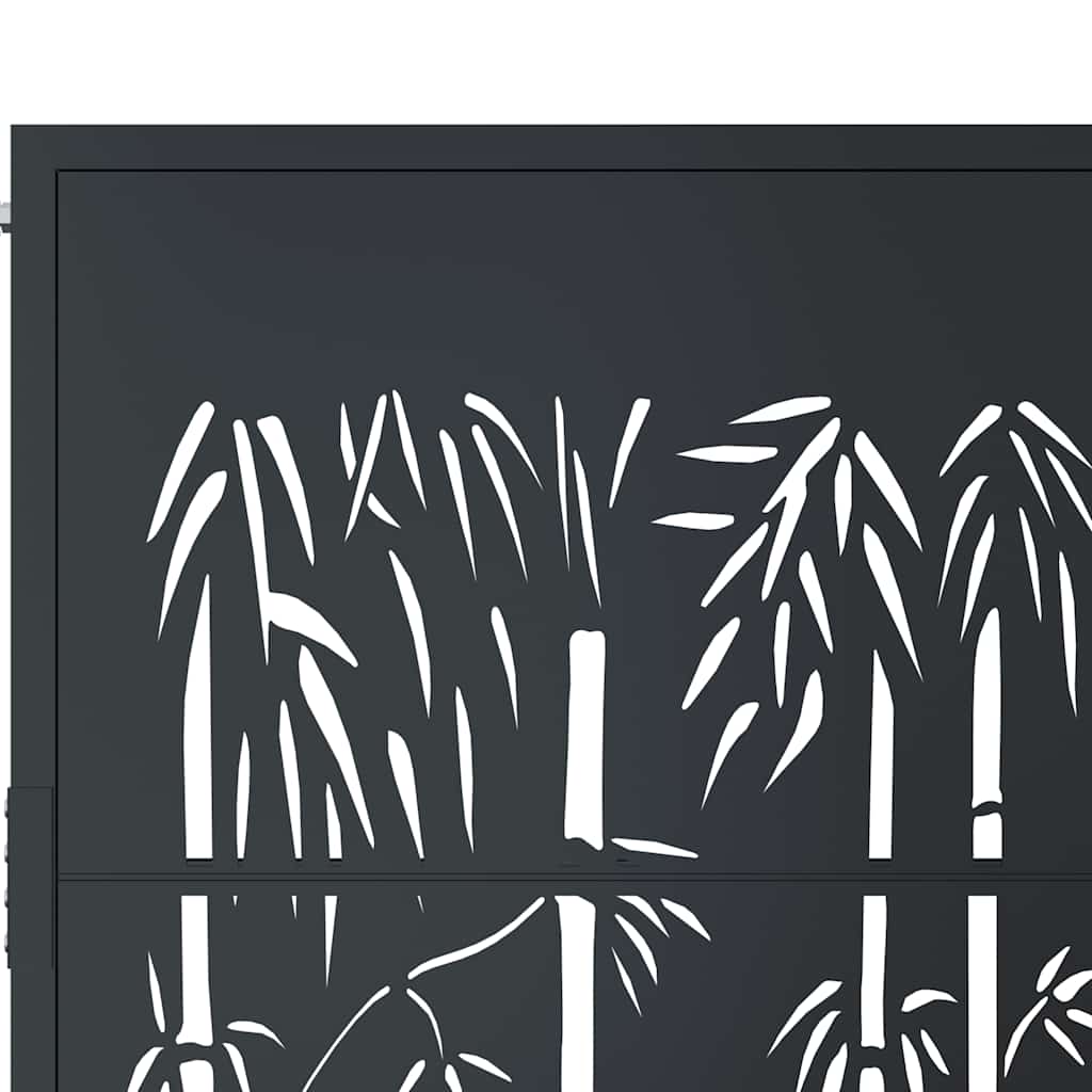 Cancello da giardino antracite 100x200 cm in acciaio e bambù | homemem39
