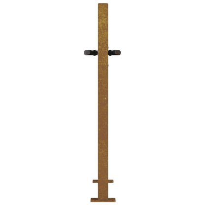 Cancello da giardino 100x75 cm in acciaio Corten e design in bambù | homemem39